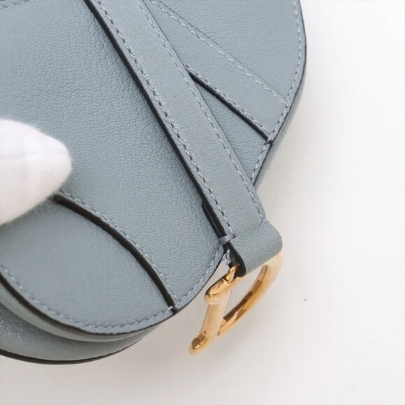 Christian Dior Saddle Micro Leather 2 Way Handbag Blue - Picture 10 of 13